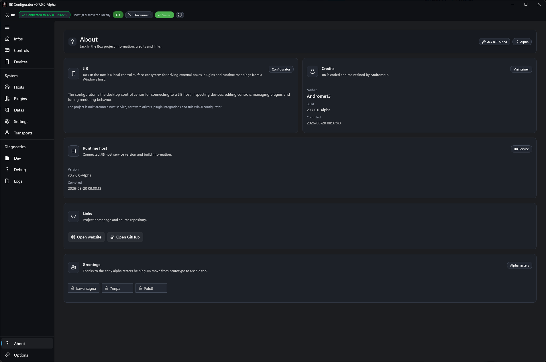 About tab overview